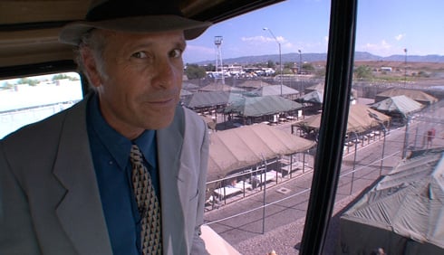 Greg Palast overlooking Maricopa County  Prison
