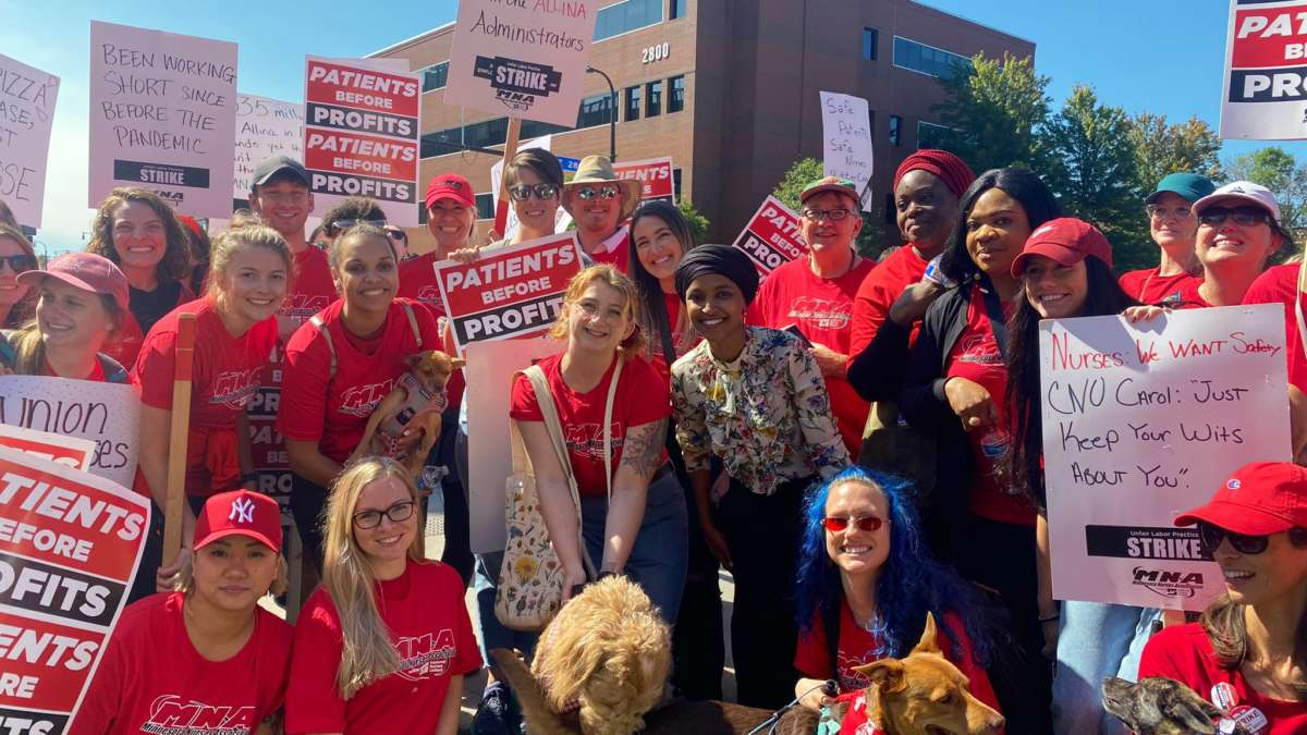 Patients Over Profits Ilhan Omar Joins Thousands Of Nurses In Picket