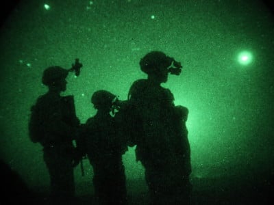 US soldiers from the 4th Brigade Combat Team, 25th Infantry Division search for a missing soldier in the Ghazni province of Afghanistan July 19, 2009.