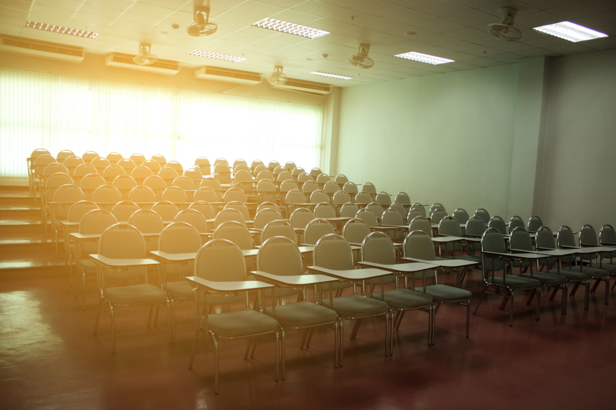 Empty college classroom