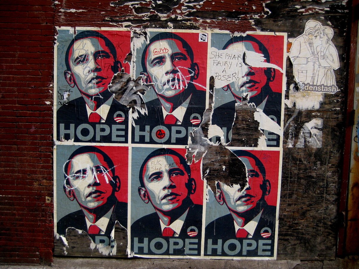 Torn Obama Hope posters