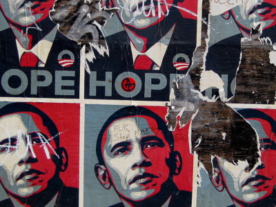 Torn Obama Hope posters