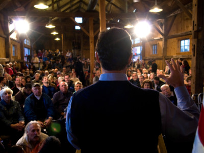 Former Pennsylvania Senator Rick Santorum speaks in Hollis, New Hampshire, on January 7, 2012, during the New Hampshire primary.