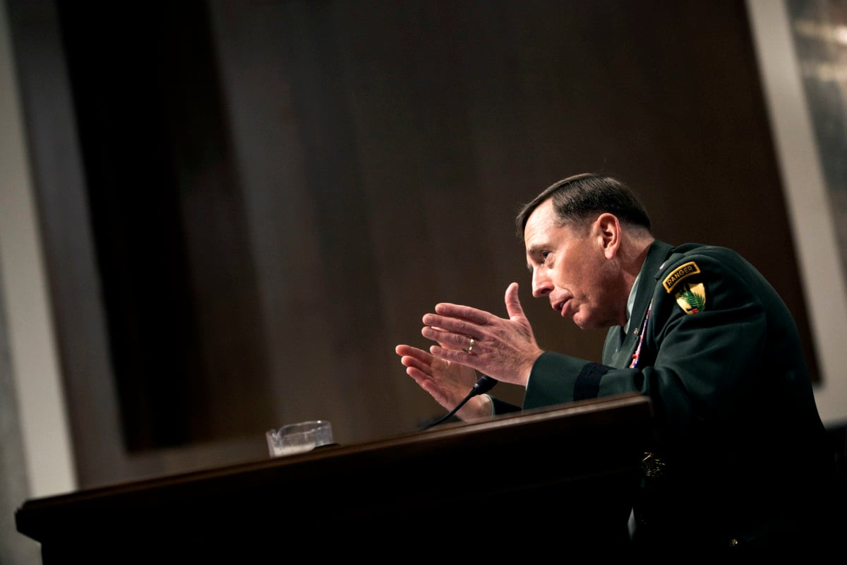 Gen. David Petraeus, the commander of US forces in the Middle East, speaks during his confirmation hearing before the Senate Armed Services Committee on Capitol Hill June 29, 2010, in Washington, DC.