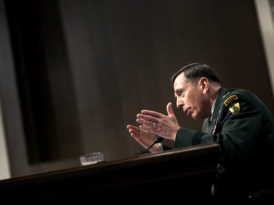 Gen. David Petraeus, the commander of US forces in the Middle East, speaks during his confirmation hearing before the Senate Armed Services Committee on Capitol Hill June 29, 2010, in Washington, DC.