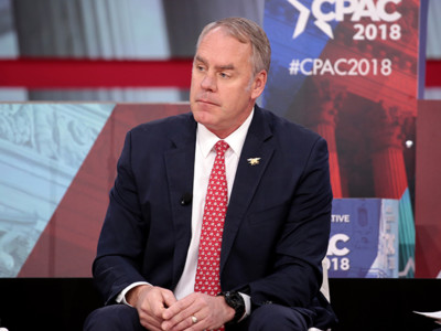 Secretary of the Interior Ryan Zinke speaks at the 2018 Conservative Political Action Conference on February 23, 2018, in National Harbor, Maryland.