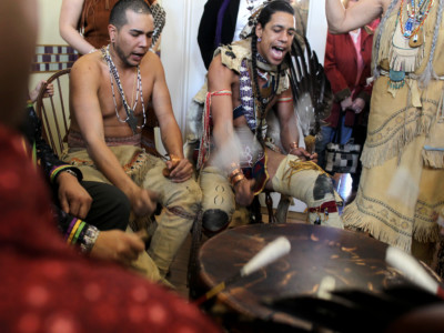 The United States Mint and leaders of the Wampanoag Tribe introduced the 2011 Native American $1 coin during a ceremony at Plimoth Plantation on March 25, 2011.