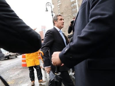 President Donald Trump's long-time personal attorney Michael Cohen arrives at a New York court on April 16, 2018, in New York City.