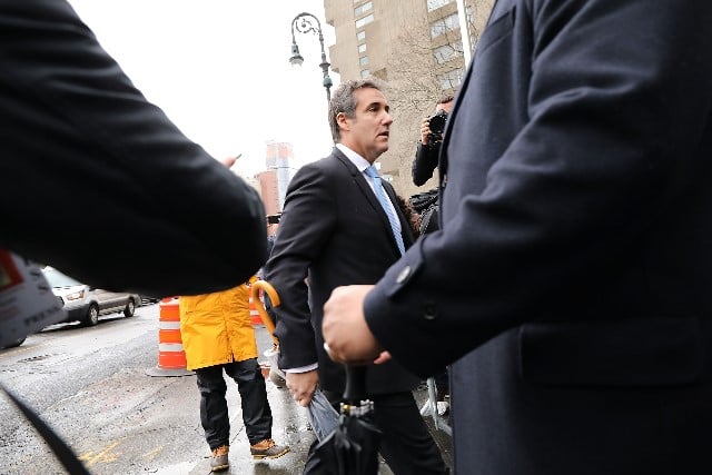 President Donald Trump's long-time personal attorney Michael Cohen arrives at a New York court on April 16, 2018, in New York City.