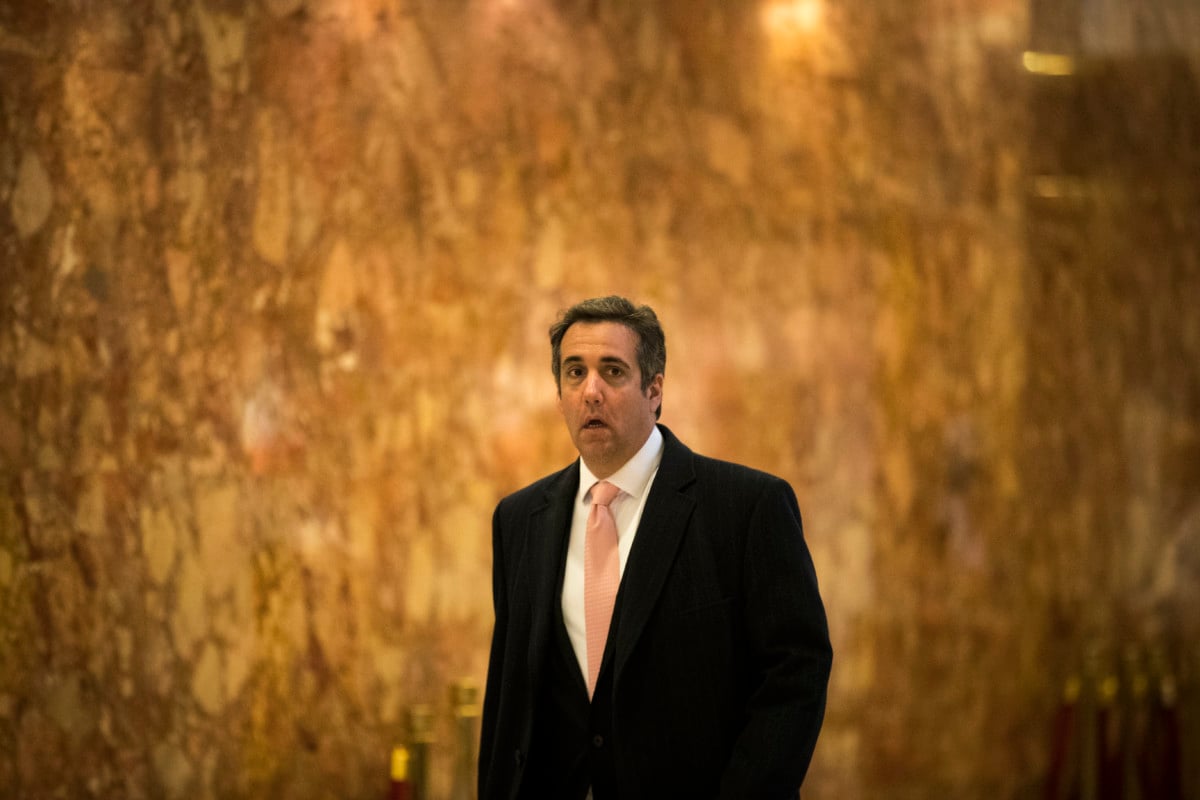 Michael Cohen, personal lawyer for Donald Trump, walks through the lobby at Trump Tower, January 12, 2017, in New York City.