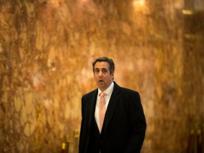 Michael Cohen, personal lawyer for Donald Trump, walks through the lobby at Trump Tower, January 12, 2017, in New York City.