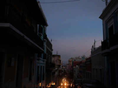 View of Old San Juan, Puerto Rico, on April 18, 2018, as a major failure knocked out the electricity in Puerto Rico, leaving the entire island without power nearly seven months after Hurricane Maria destroyed the electrical grid. It was the second widespread failure in less than a week, underscoring just how fragile Puerto Rico's electricity remains since the storm.