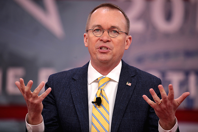 Office of Management and Budget Director Mick Mulvaney speaks at the 2018 Conservative Political Action Conference in National Harbor, Maryland, on February 24, 2018.