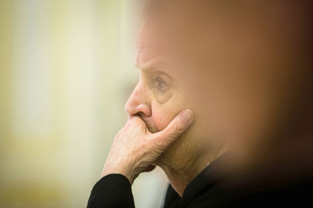 Former US Secretary of State Madeleine Albright heads a delegation meeting with the president of Ukraine on June 16, 2017, in Kiev, Ukraine.
