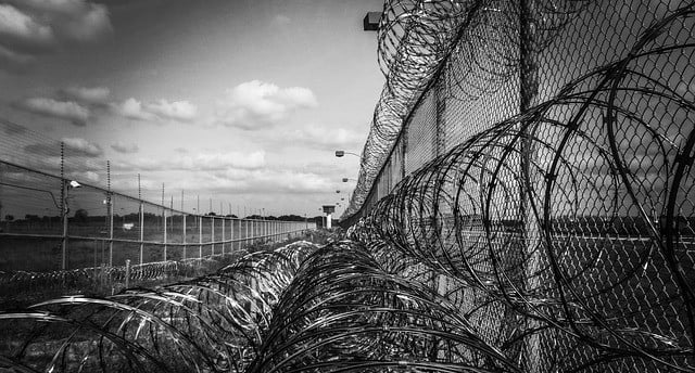 Razor wire fence for prison