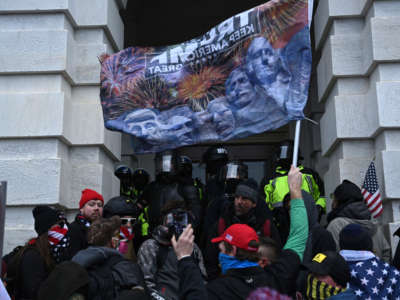 Trump supporters clash with police and security forces as they storm the U.S. Capitol in Washington, D.C., on January 6, 2021.