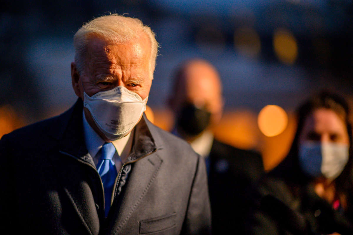 President Biden leaves the White House on February 12, 2021, in Washington D.C.