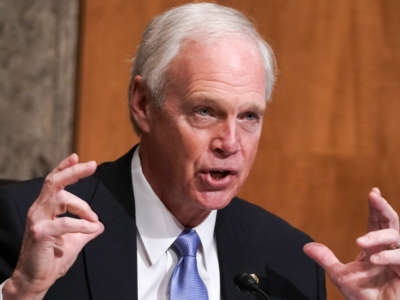 Sen. Ron Johnson speaks during a Senate Homeland Security and Governmental Affairs Committee hearing on December 16, 2020, in Washington, D.C.