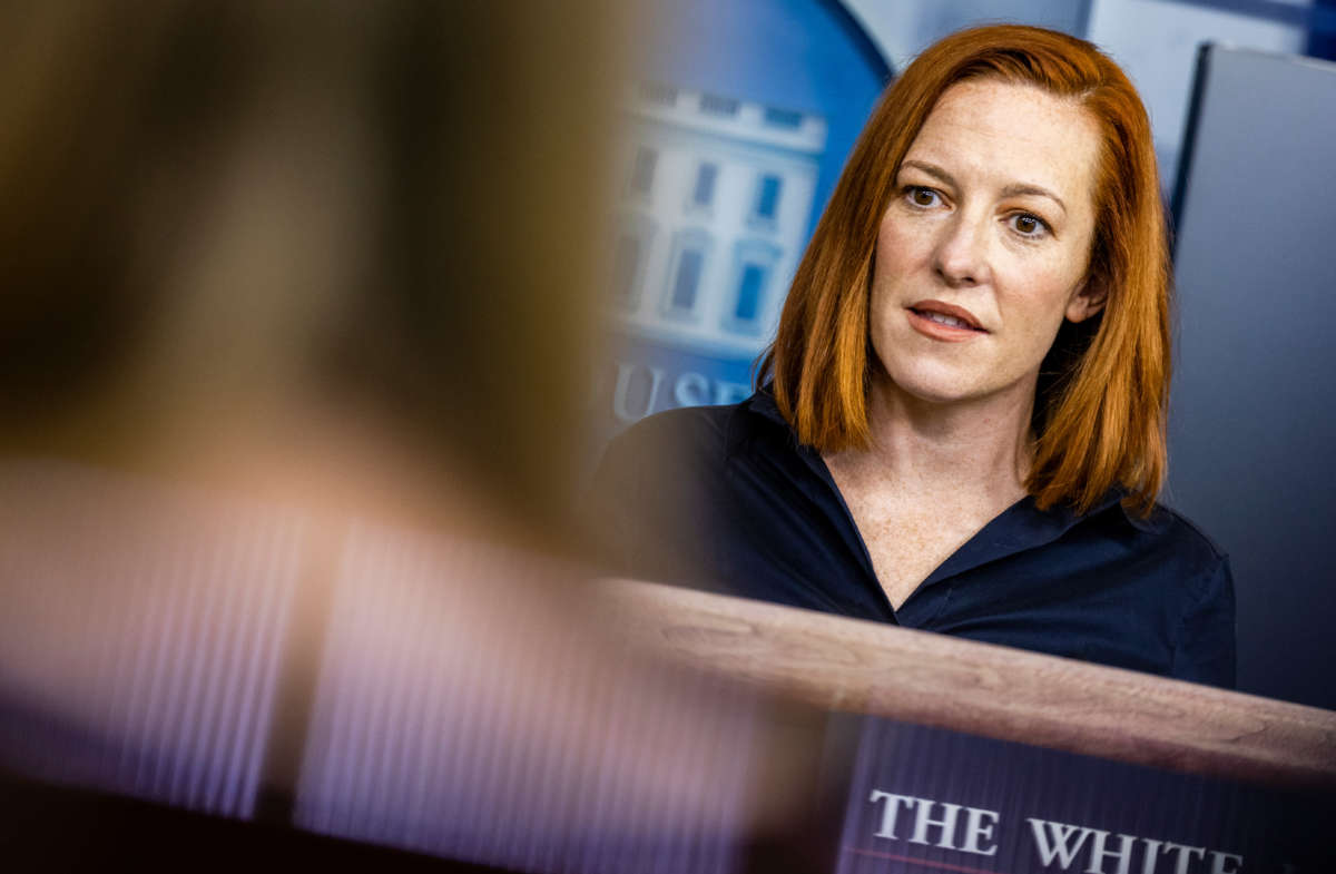 White House Press Secretary Jen Psaki speaks during the daily press briefing in the Brady Press Briefing Room at the White House on March 4, 2021, in Washington, D.C.