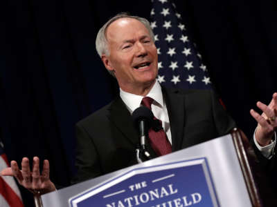 Asa Hutchinson speaks during a press conference on April 2, 2013, at the National Press Club in Washington, D.C.