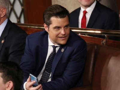 Rep. Matt Gaetz awaits the State of the Union address in the chamber of the U.S. House of Representatives on February 4, 2020, in Washington, D.C.