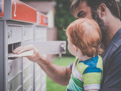 Child and parent check mailbox