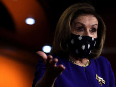 Speaker of the House Rep. Nancy Pelosi speaks during a weekly news conference at the U.S. Capitol on April 15, 2021, in Washington, D.C.