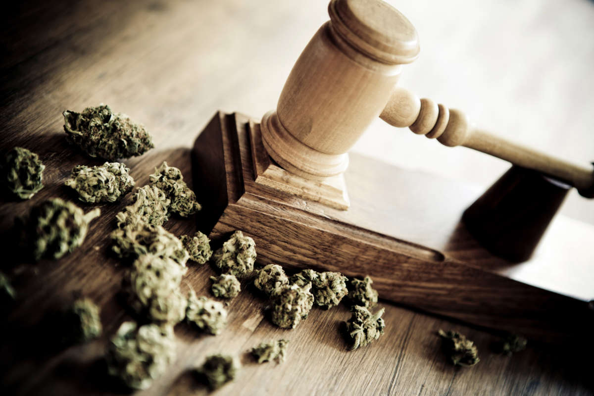 Cannabis and court gavel