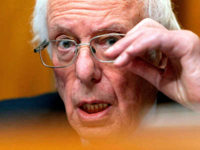 Chairman Sen. Bernie Sanders speaks during a Senate Committee on the Budget hearing on Capitol Hill in Washington, D.C., on February 10, 2021.