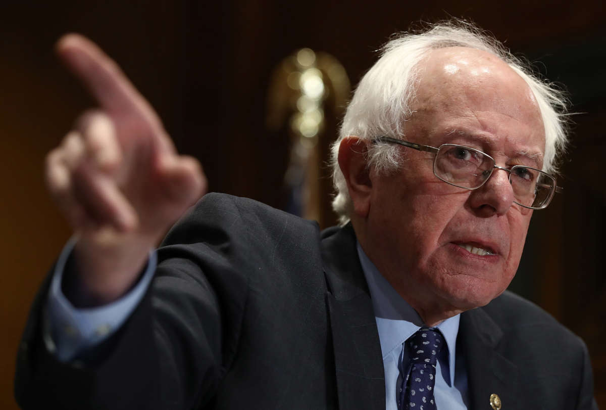 Sen. Bernie Sanders speaks at a press conference on Capitol Hill on December 7, 2016, in Washington, D.C.