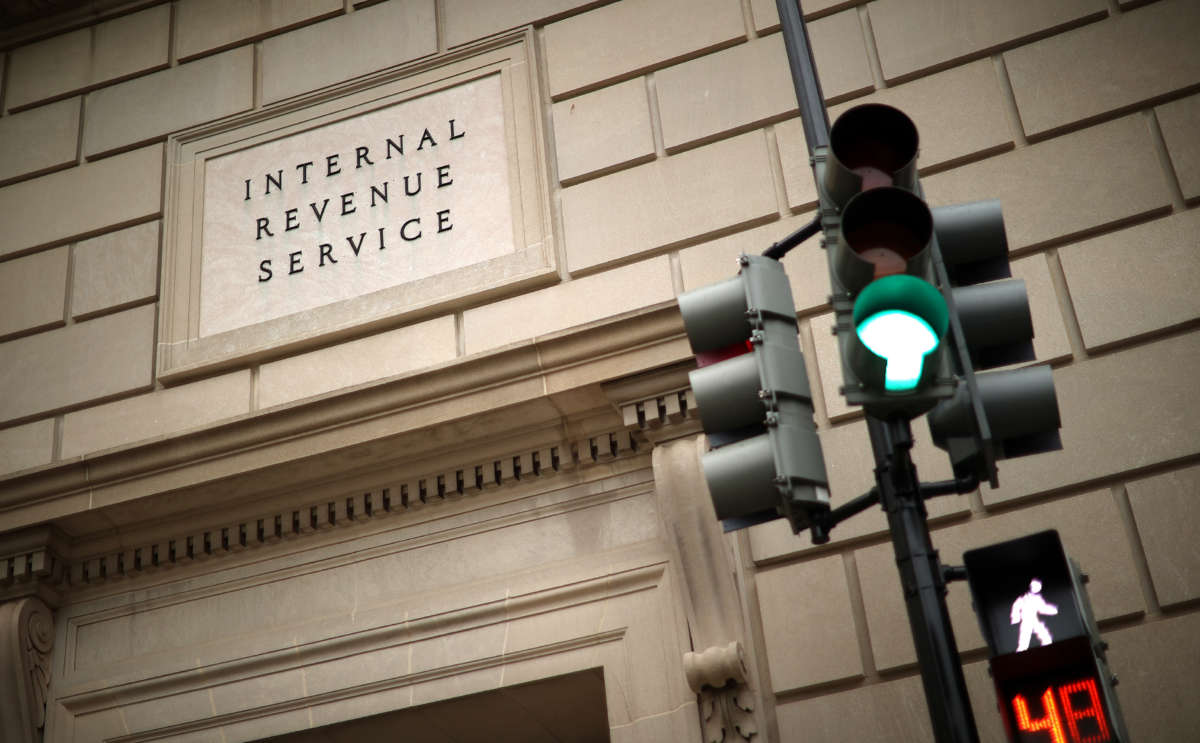 The Internal Revenue Service headquarters is pictured on April 27, 2020, in the Federal Triangle section of Washington, D.C.