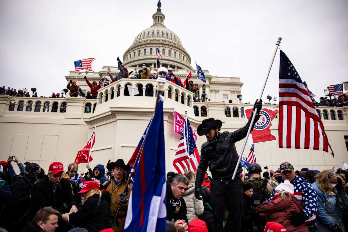 Pro-Trump supporters storm the U.S. Capitol following a rally with then-President Donald Trump on January 6, 2021, in Washington, D.C.