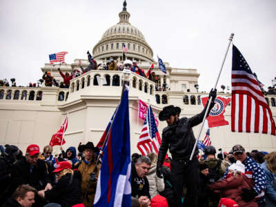 Pro-Trump supporters storm the U.S. Capitol following a rally with then-President Donald Trump on January 6, 2021, in Washington, D.C.