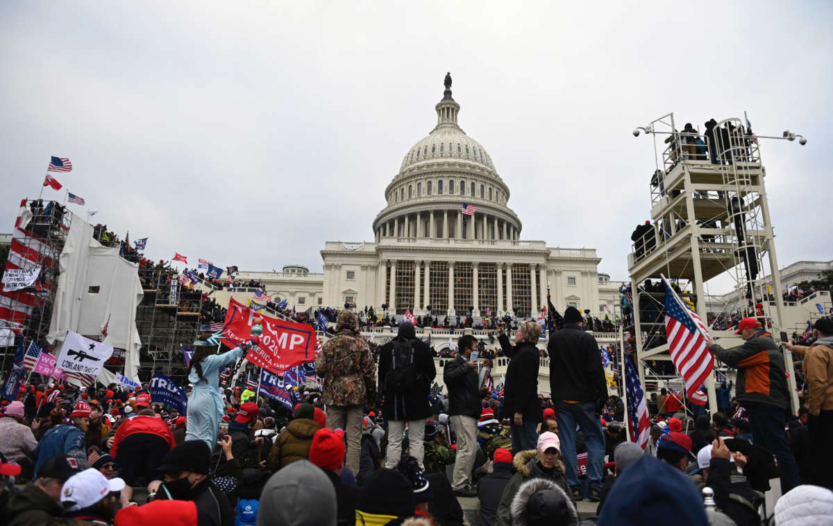 Trump supporters gather outside the U.S. Capitol on January 6, 2021, in Washington, D.C.
