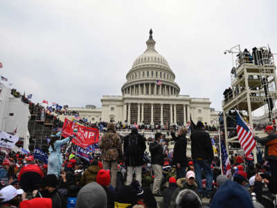 Trump supporters gather outside the U.S. Capitol on January 6, 2021, in Washington, D.C.