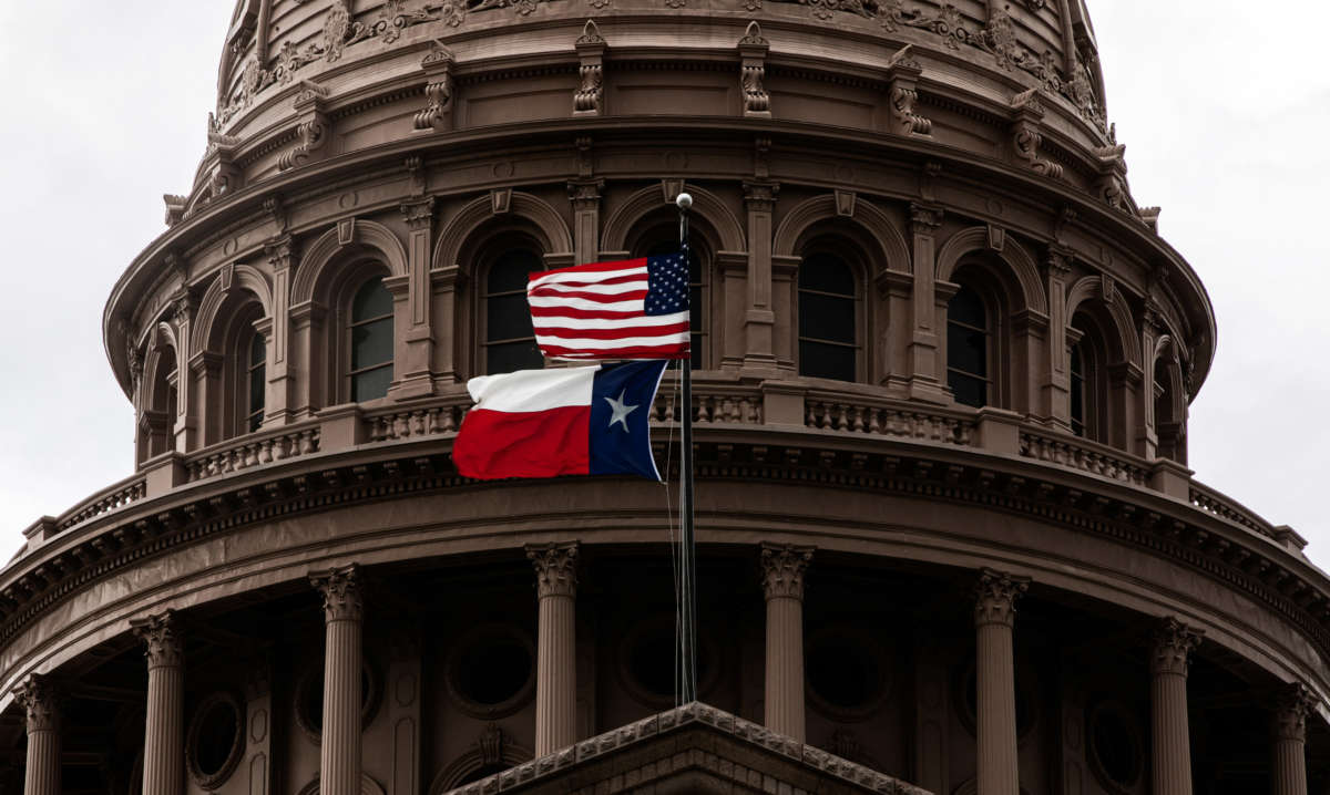 The Texas state capitol is seen on the first day of the 87th Legislature's special session on July 8, 2021, in Austin, Texas.