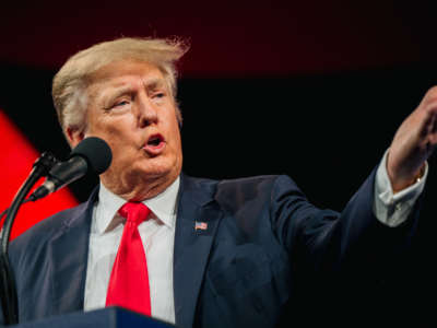 Former President Donald Trump speaks during the Conservative Political Action Conference, held at the Hilton Anatole, on July 11, 2021, in Dallas, Texas.