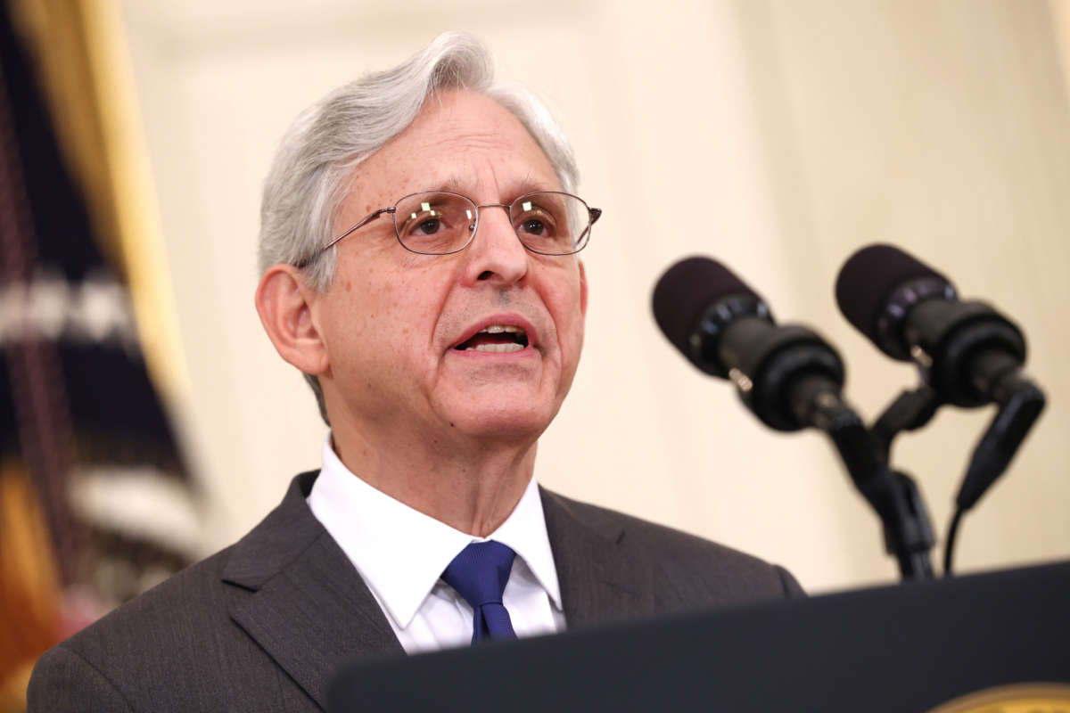 Attorney General Merrick Garland delivers remarks at the White House on June 23, 2021, in Washington, D.C.