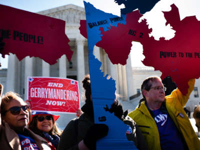 A Fair Maps Rally is held in front of the U.S. Supreme Court on March 26, 2019, in Washington, D.C.