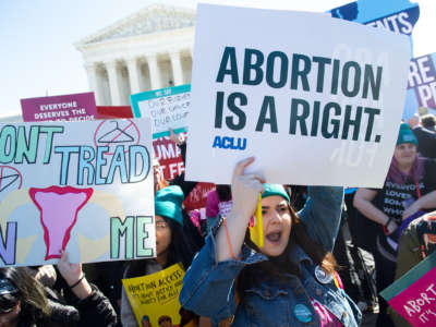 Healthcare activists protest on the steps of the supreme court of the united states to protect the right to an abortion