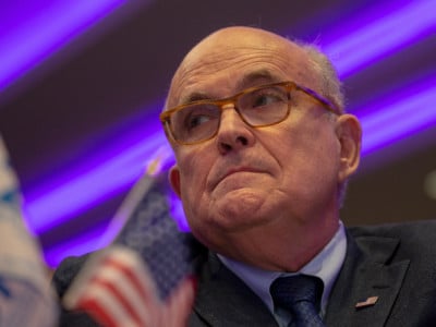 Latest appointee to Donald Trump's legal team and former mayor of New York City Rudy Giuliani attends the Conference on Iran on May 5, 2018, in Washington, DC.