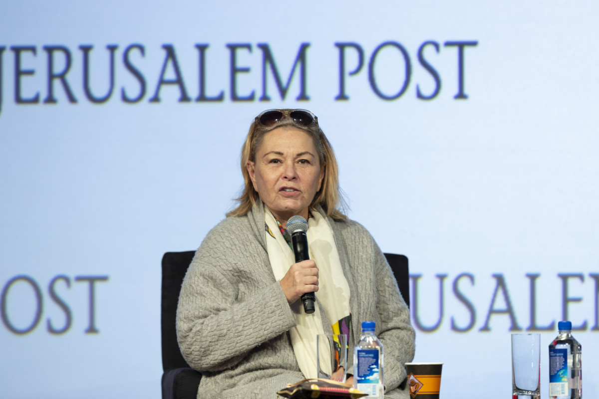 Roseanne Barr interviewed by Dana Weiss during the 7th Annual Jerusalem Post Conference at Marriott Marquis Hotel on April 29, 2018.