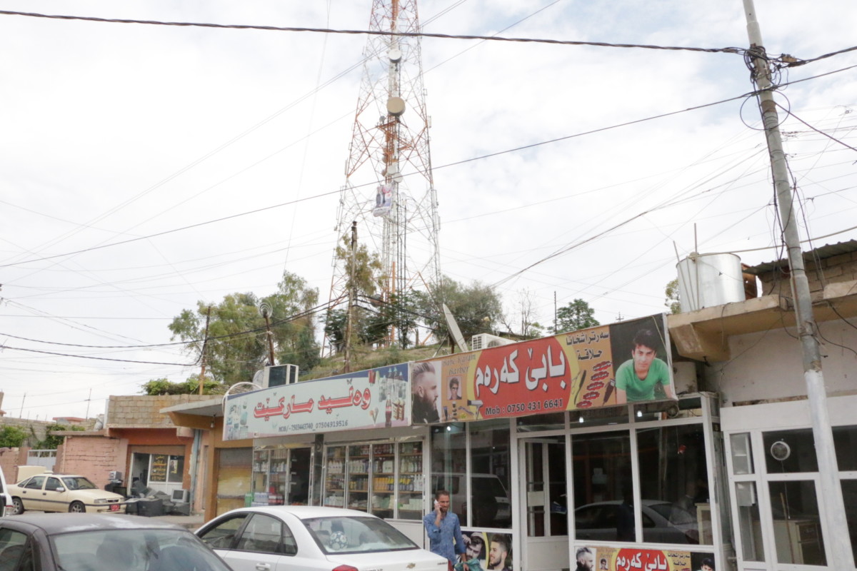 Simele Hill behind a shopfront