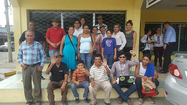 Pajuiles residents and the Broad Movement for Dignity and Justice celebrate the December 2017 acquittal of Albertina López (in the blue dress) and three other protest camp participants. Other Pajuiles residents still face trial.