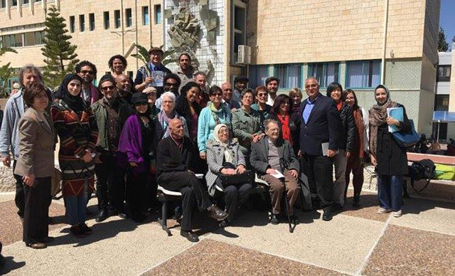 US Prisoner, Labor and Academic Delegation with colleagues from An-Najah National University, Nablus, Palestine, March 31, 2016.