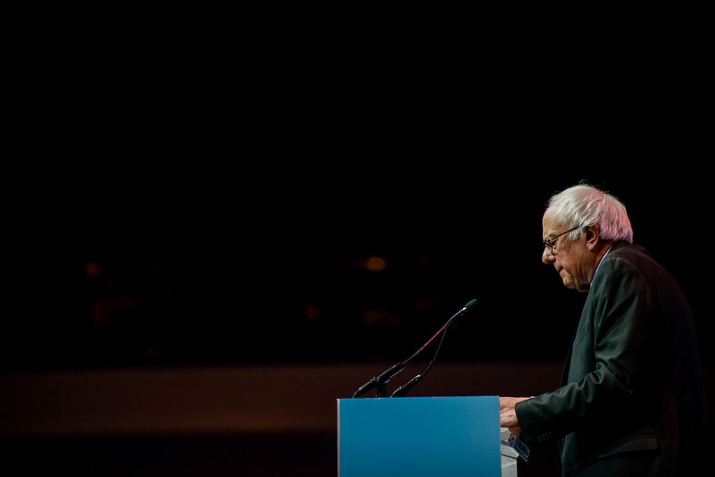 Vermont Senator Bernie Sanders speaks at the 2017 J Street National Conference in Washington, DC.