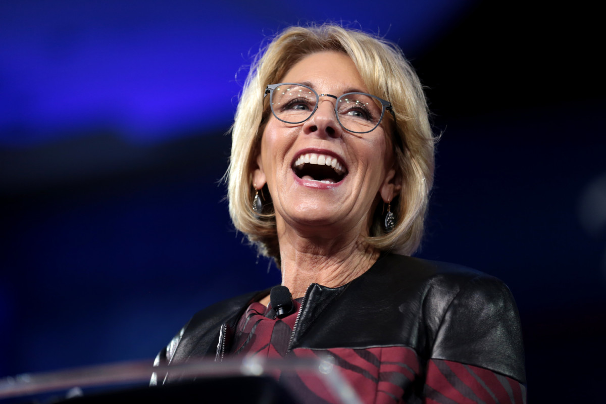 Secretary of Education Betsy DeVos speaks at the 2017 Conservative Political Action Conference (CPAC) in National Harbor, Maryland, February 23, 2017.