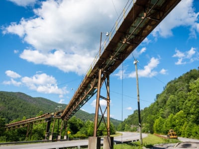 A picture of a coal conveyor in Harlan, Kentucky, taken on July 9, 2017.