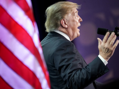 President Donald Trump speaks at the National Federation of Independent Businesses 75th Anniversary Celebration at the Hyatt Regency hotel in Washington, DC on June 19, 2018.