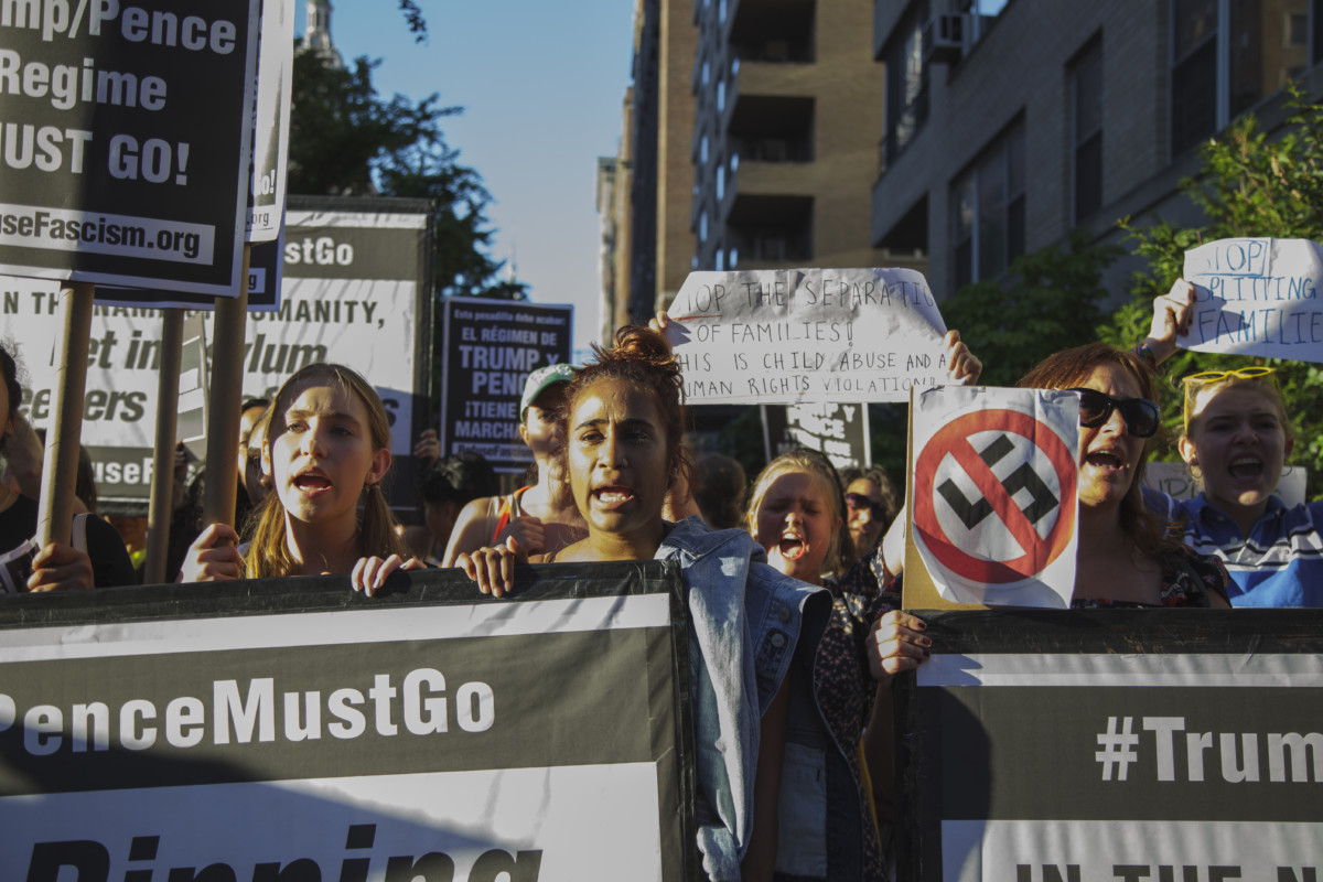 Protesters marched down the avenues of New York to stand against deportations and ICE in New York City on June 19, 2018.